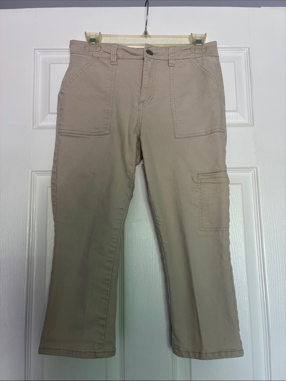 d. jeans Beige Cropped Utility Ankle Pants